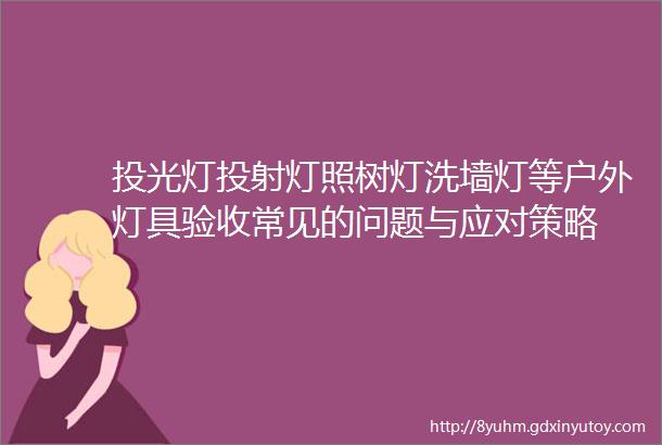 投光灯投射灯照树灯洗墙灯等户外灯具验收常见的问题与应对策略