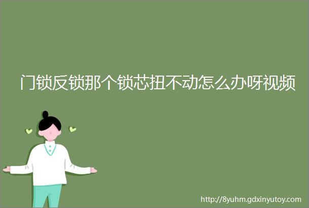 门锁反锁那个锁芯扭不动怎么办呀视频