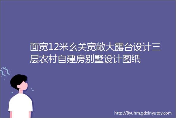 面宽12米玄关宽敞大露台设计三层农村自建房别墅设计图纸